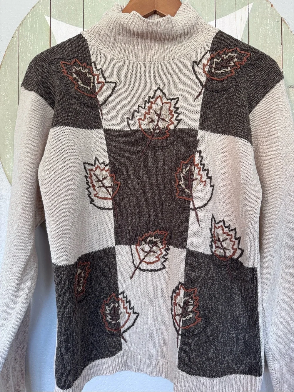 Dress Barn fall leaves colorblock sweater